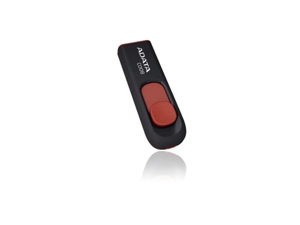 ADATA Classic Series C008 - USB-flashstasjon - 64 GB - USB 2.0 - svart, rød