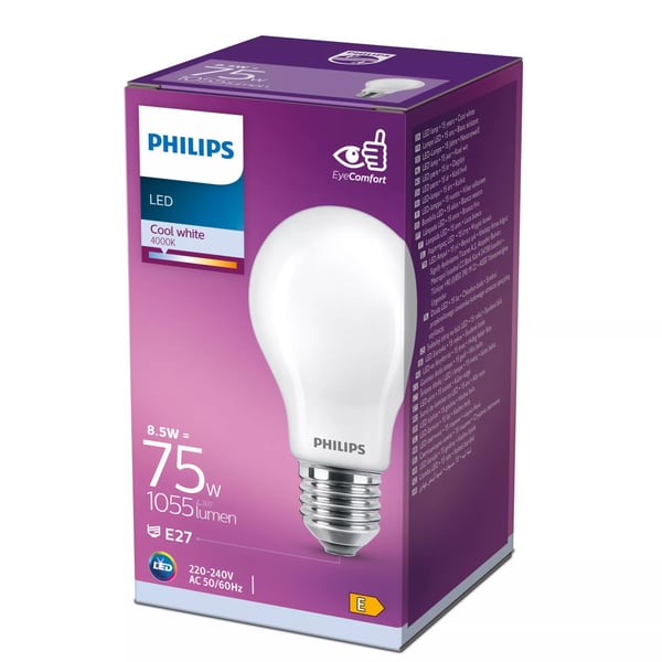 Philips 8718696705612, 8,5 W, 75 W, E27, 1055 lm, 15000 timer, Kjølig hvit