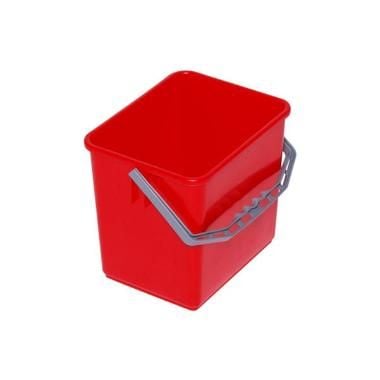 Spand 6 ltr. firkantet rød
