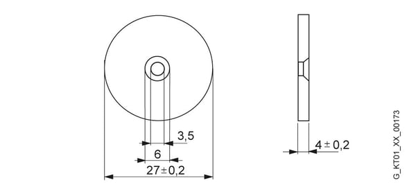 Siemens 6GT2800-1CA00 HF-IC - Transponder, 13.56 MHz, EEPROM, 4 mm, 2,7 cm, 120 mm, 30 mm