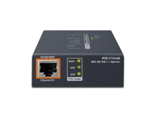 PLANET POE-171A-60, Gigabitti Ethernet, 10,100,1000 Mbit/s, IEEE 802.3, IEEE 802.3ab, IEEE 802.3af, IEEE 802.3at, IEEE 802.3bt, IEEE 802.3u, Cat3, ...
