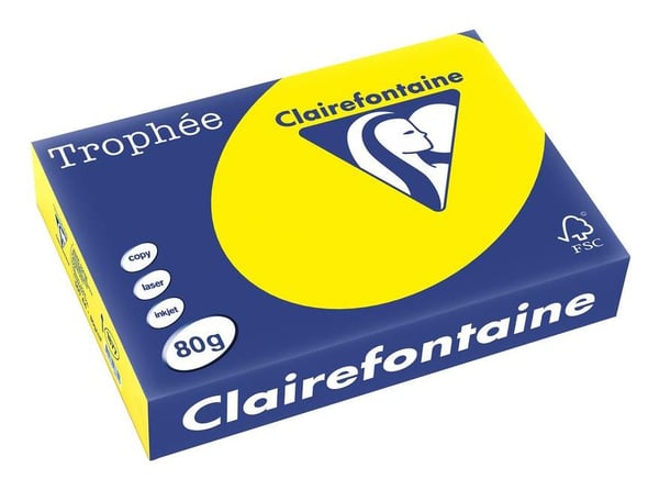 Clairefontaine Trophée, Kopiointi, A4 (210x297 mm), 500 arkkia, 80 g/m², Keltainen