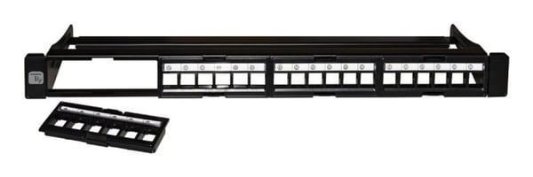 Techly I-KS PP-24-DEN, RJ-45, U/UTP (UTP), Rackmontering, 1U, Svart, -40 - 68 °C