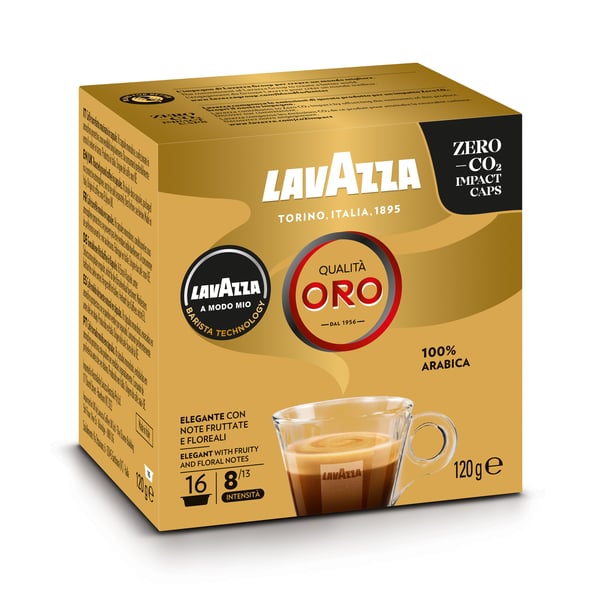 Lavazza Qualità Oro, Kahvikapseli, Espresso, Keskipaahto, A Modo Mio, 16 kuppia, 24 kuukautta