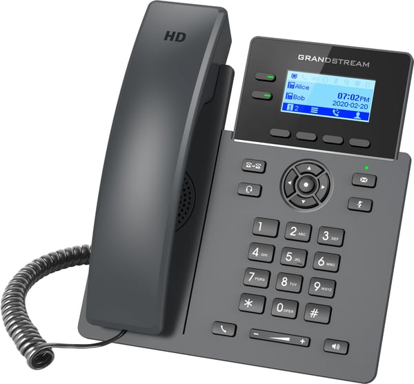 Grandstream Networks GRP2602, IP Phone, Musta, Johdollinen puhelin, 2 linjat, LCD, 5,61 cm (2.21")