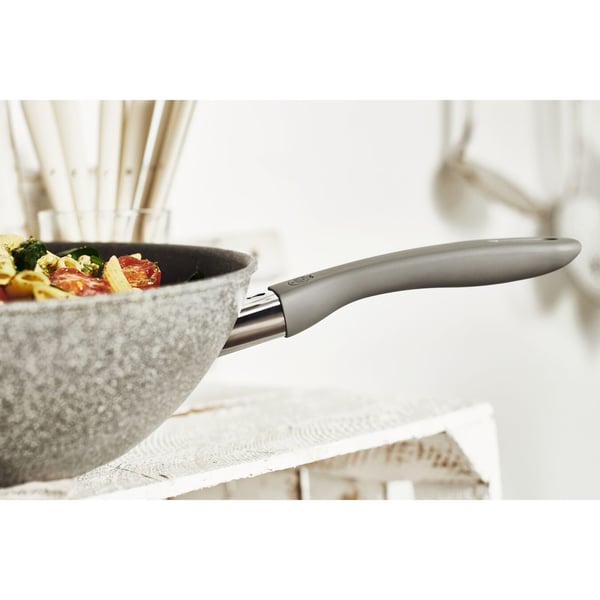 BALLARINI 75002-937-0, Rund, Wokpanna, Grå, Granit, Gjuten aluminium, Thermo-Spot