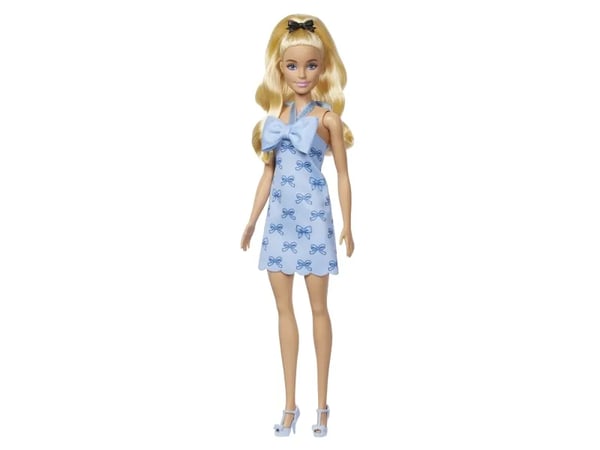 Barbie Fashionista #237 muotinukke, sininen niskalenkkimekko rusetilla