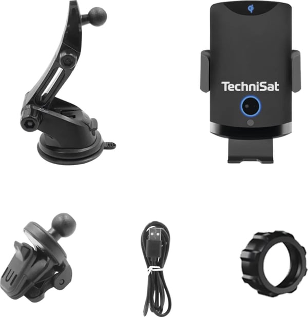 TechniSat SMARTCHARGE 2, Matkapuhelin/älypuhelin, Aktiivinen teline, Auto, Musta