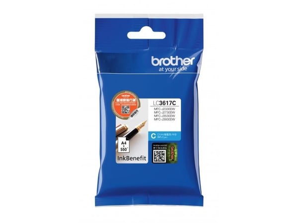 Brother LC-3617C, Perusvärintuotto, Syaani, 1 kpl, 550 sivua