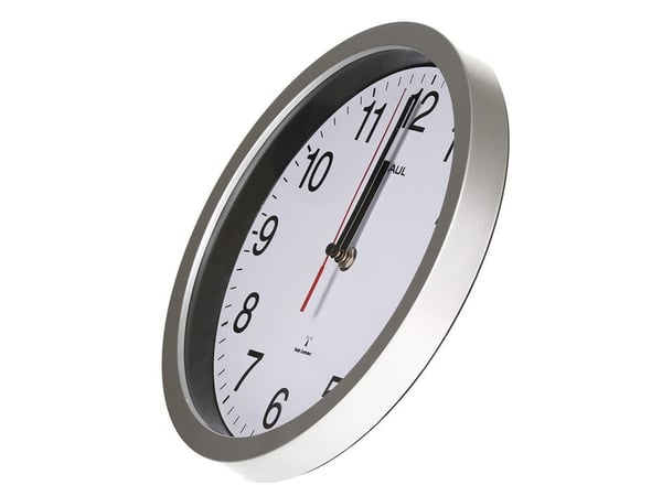 MAUL seinäkello/radio-ohjattava kello MAULrun, halkaisija: 250 mm, hopea automaattinen synkronointi, paristokäyttö, sis. 1x - 1 kpl (9052595)