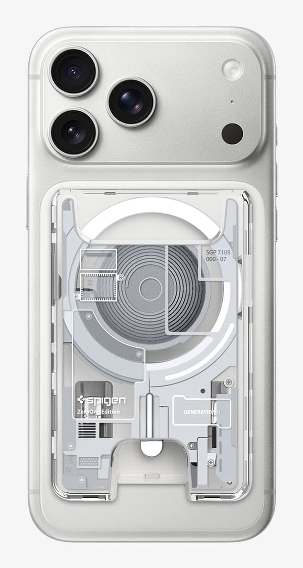 Spigen Ultra Hybrid Zero One V2, Kortholder, Hvit, Polykarbonat (PC), Termoplastisk polyuretan (TPU), Apple, Apple - iPhone 12 or newer or with Mag...