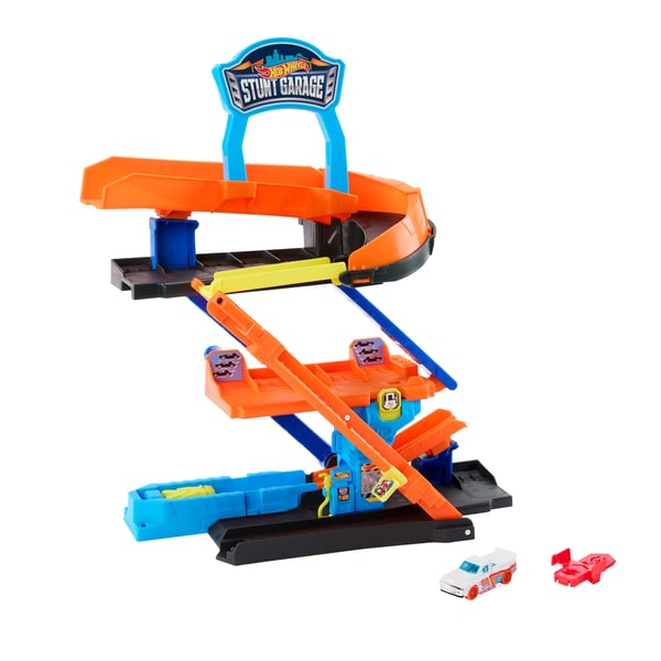 Hot Wheels City JHL94 Transforming Stunt Garage -leikkisetti, 1:64-metalliauto