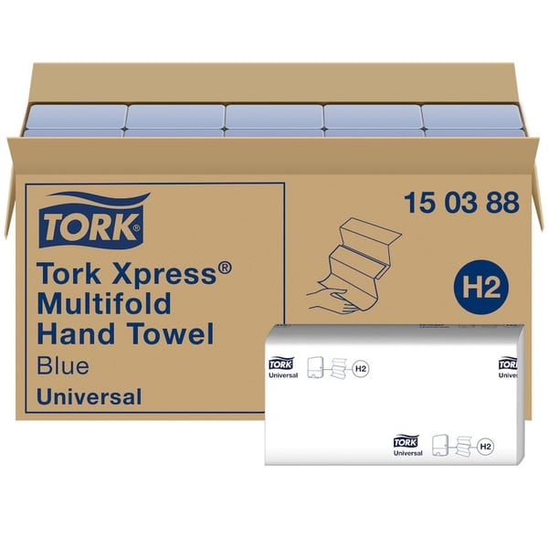 Tork Xpress® H2 Multifold Håndtørk, blå - (20 pakker x 237 stk/kartong)