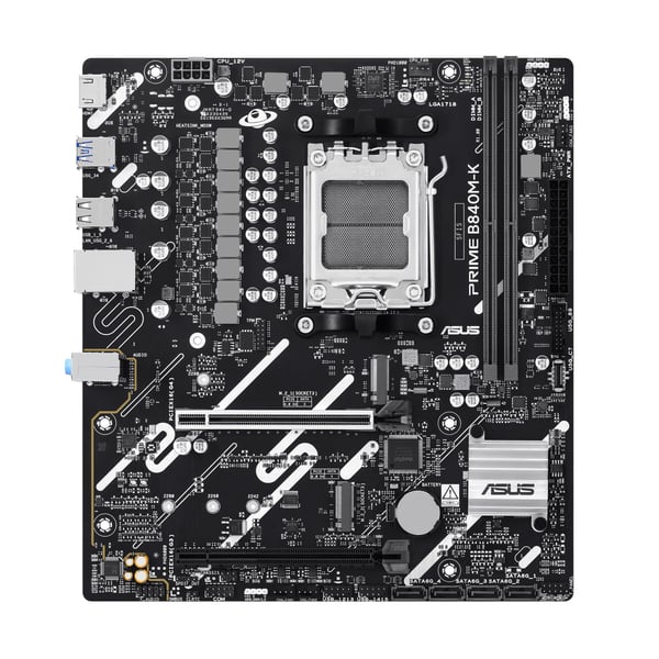 ASUS PRIME B840M-K - Moderkort - micro ATX - Socket AM5 - AMD B840 Chipuppsättning - USB 3.2 Gen 1, USB-C 3.2 Gen 1 - 2.5 Gigabit LAN - inbyggda gr...