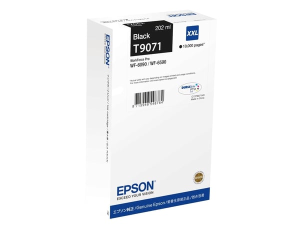 Epson T9071 - 202 ml - XXL-storlek - svart - original - bläckpatron - för WorkForce Pro WF-6090, WF-6590