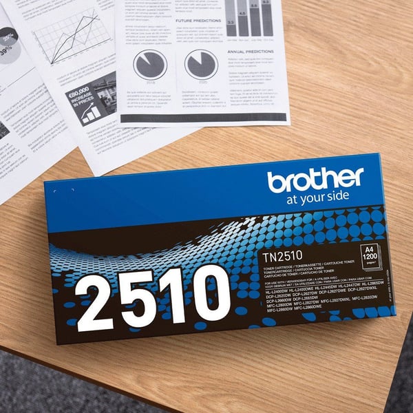 Brother TN-2510 - Høykapasitets - svart - original - boks