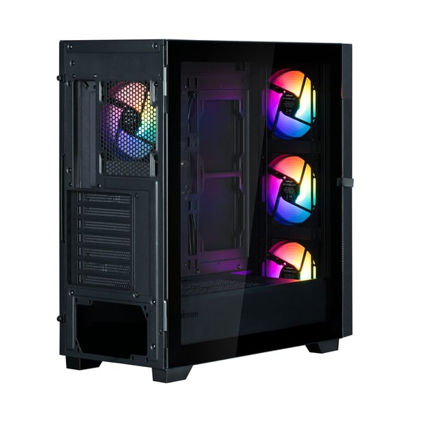 Zalman S5 NEO BLACK, Midi Tower, PC, Svart, ATX, micro ATX, Mini-ITX, Plast, Stål, Härdat glas, Multi