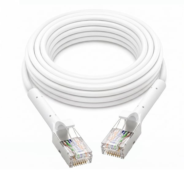 Extralink Cat.6A U/FTP 10m 1Gbps Hvit | LAN Patchcord | Kobber Twisted-pair nettverkskabel, ødelagt spiss