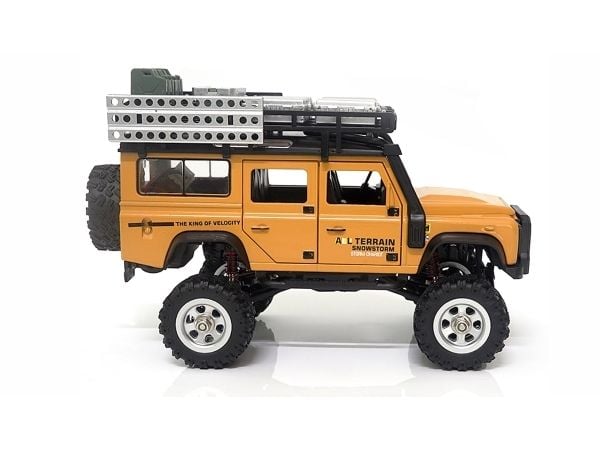 Amewi D90X28 metallinen crawler-maastoauto 1:28 4WD sähkökäyttöinen, keltainen
