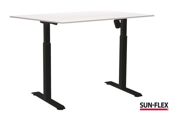 SUN-FLEX EASYDESK ADAPT l, Traffic Black, hvitlaminat, 160*80 cm