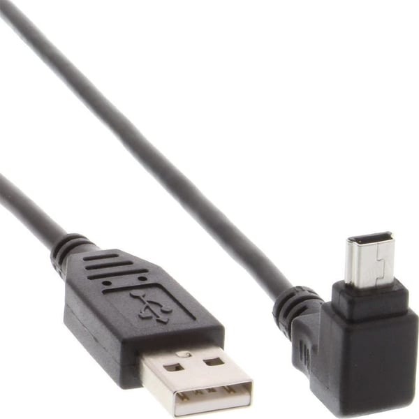 TECHly - USB-kabel - USB (hane) till mini-USB typ B (hane) vinklad - USB 2.0 - 1.8 m - formpressad - svart