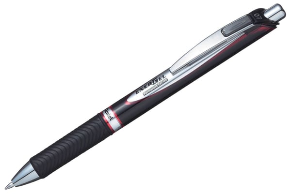 Pentel EnerGel Permanent - Rulleballpenn - permanent - rød - gelblekk - 0.7 mm - retraktil