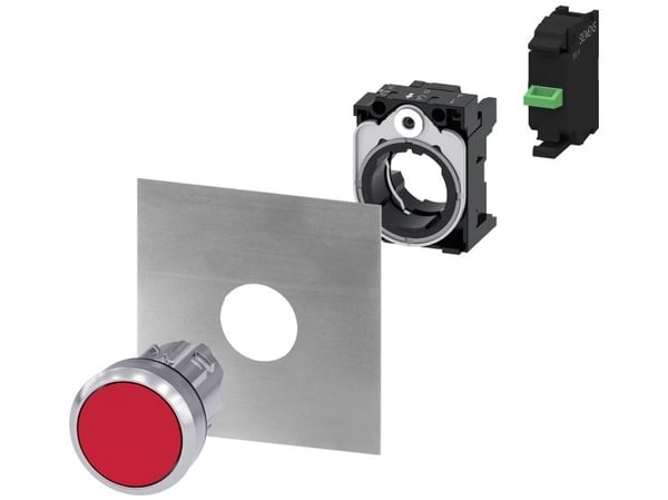 Siemens 3SU1050-0BA20-0AA03SU10500BA200AA0 Trykknapp, 22 mm rund, 39 g, 100 mm, 35 mm, 35 mm
