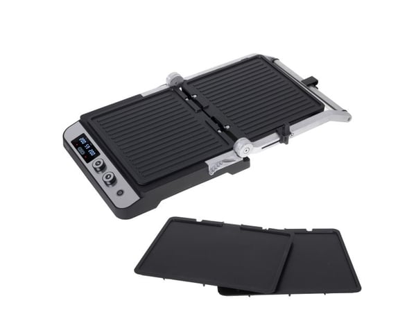 Adler AD 3059 sähkögrilli 3000 W 2-in-1 LED, ruostumaton teräs, musta