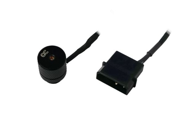 Alphacool Icicle Laserfitting G1/4 tuuman uros - 4-nastainen Molex-liitin, musta