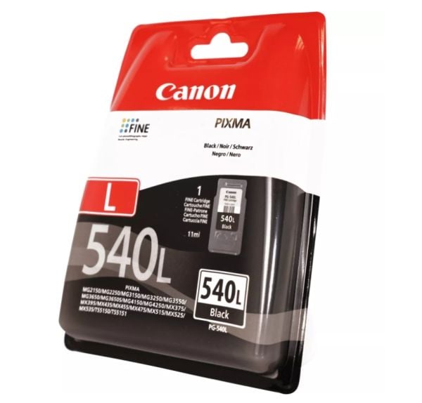 Canon PG-540L - 11 ml - L-størrelse - svart - original - blekkpatron - for PIXMA MG3250, MG3550, MG3650, MG4250, MX395, MX455, MX475, MX525, MX535,...