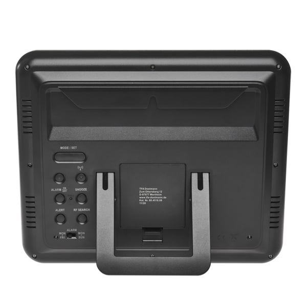 TFA-Dostmann 60.4518.08, Digital väckarklocka, Rektangel, Trä, Plast, -10 - 50 ° C, F, °C