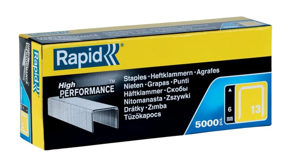 Rapid - Stifter - No. 13 - 6 mm - galvanisert stål - pakke av 5000 - for PRO R23E
