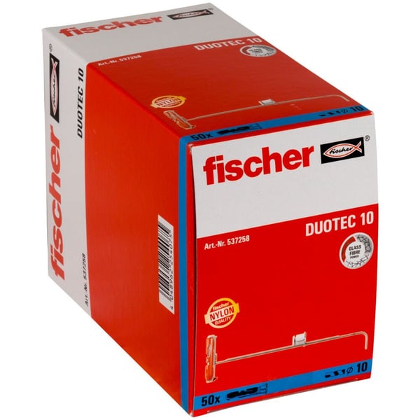 Fischer 537258, Skrue- og veggpluggsett, Gipsfiberplate, Gipsplater, 50 mm, 1 cm, 4,5 mm, 5 mm