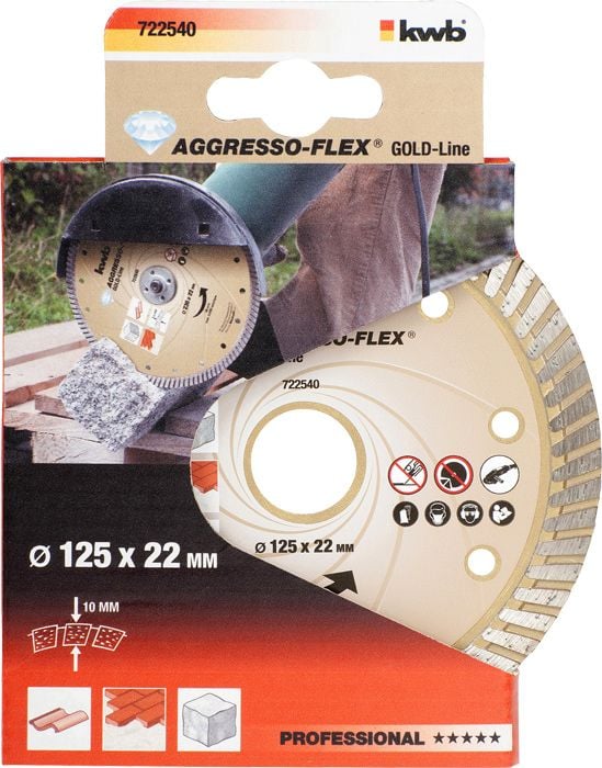 kwb 722540, levyleikkuri, Tiili, Betoni, Graniitti, Mikä tahansa tuotemerkki, Kulta, 1 kpl