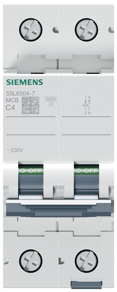 Automatsikring 6KA 1P+N C 4A 5SL6504-7