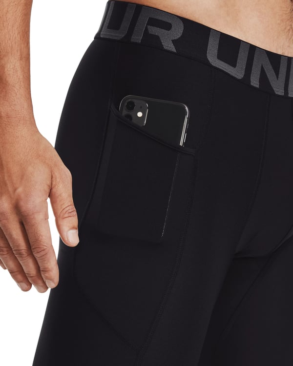 Under Armour HeatGear, Åtsittande leggings, Hankoppling, Svart, Vuxen, Monokromatiskt, S