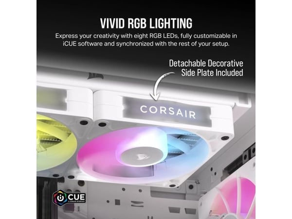 CORSAIR iCUE Link RX120 RGB - Kabinettvifte - 120 mm - hvit