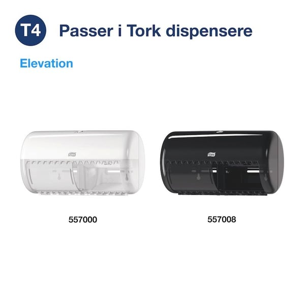 Toiletpapir Tork T4 Advanced 2-lags 34,7 m hvid - (24 ruller pr. karton)