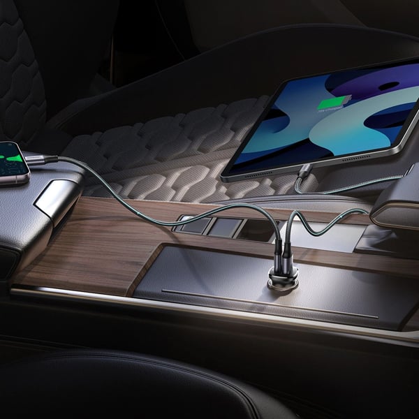 Ugreen EC305 USB-C + USB billaddare, 30W (svart)