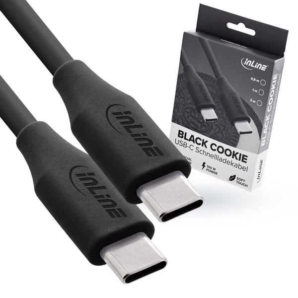 InLine 35892, 2 m, USB C, USB C, USB 2.0, 0,48 Gbit/s, Svart