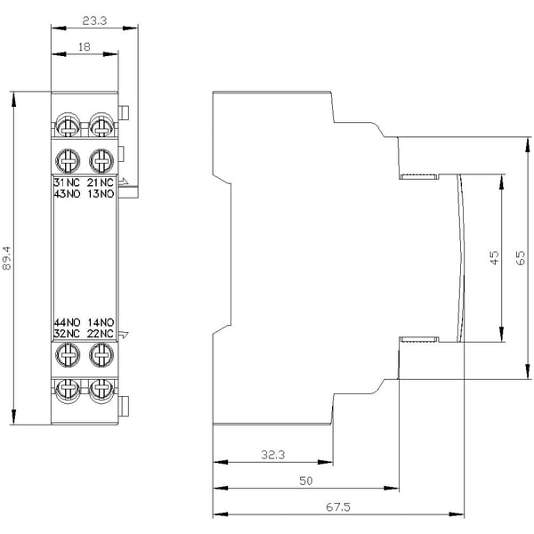 Siemens 3RV2901-1J apukytkin 1 kpl (L x K x S) 18 x 90 x 68 mm