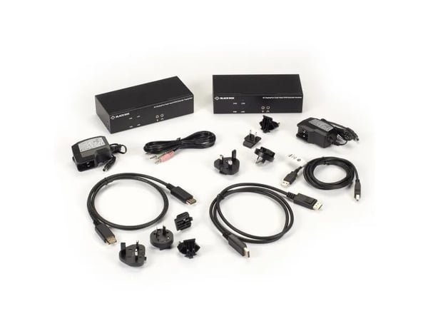 Black Box KVXLCDPF-200 KVM-forlenger 4K DisplayPort fiberoptisk, dobbel skjerm