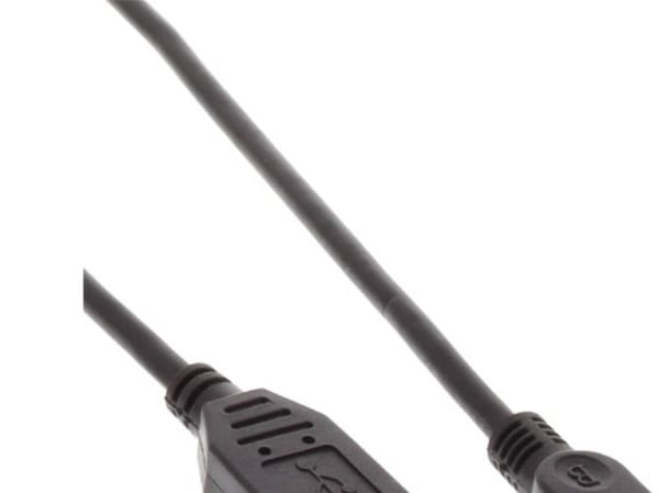 InLine 2m USB, 2 m, USB A, Mini-USB B, USB 2.0, hane/kvinna, svart