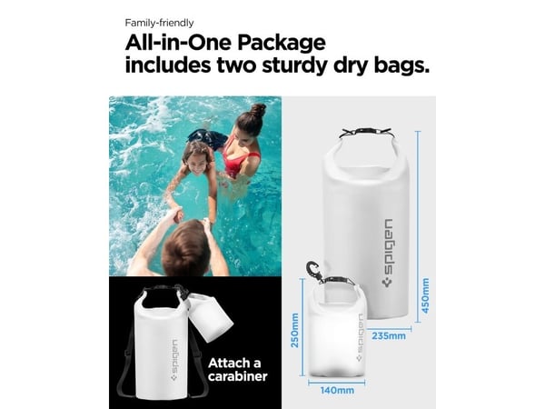 Spigen AquaShield WaterProof Dry Bag + A630, Backpacking, Strandaktiviteter, Camping, Canoeing, Kayaking, Vannsportsaktiviteter, Universell, Hvit, ...
