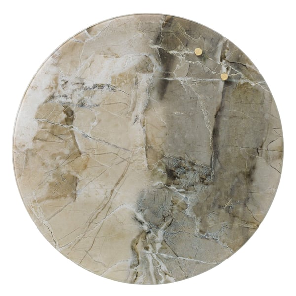 Magnetisk NAGA glastavle cirkel Ø35 cm Beige Marmor