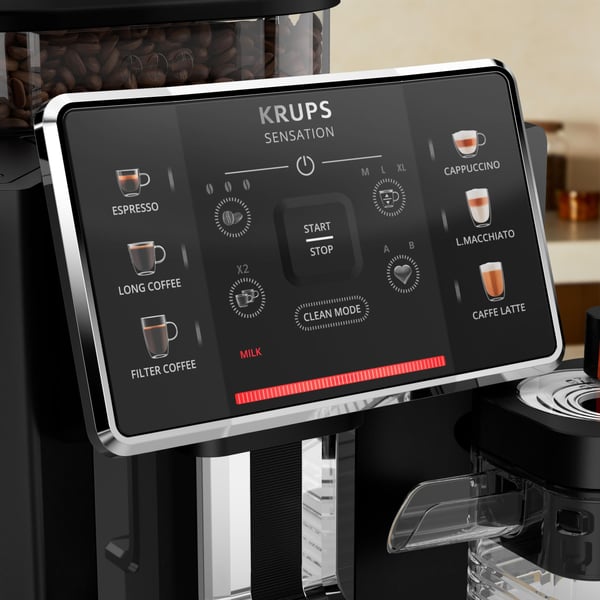 Krups EA9128D, Espressomaskin, Kaffebönor, Inbyggd kvarn, Svart