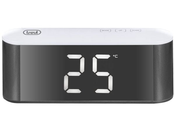 Trevi EC 883 BL, Digital väckarklocka, Rektangel, Svart, Vit, 12/24h, F, °C, LED