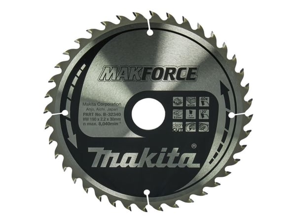 Makita MAKFORCE - Cirkelsågblad - för trä - 190 mm - 40 tänder