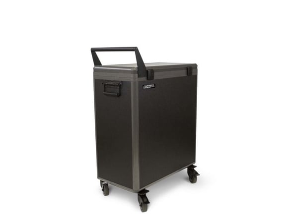 DICOTA - Vagn (endast laddning) - tålig - för 20 surfplattor/bärbara datorer - låsbar - aluminium (plåtskydd) - silver - utmatning: AC 230 V