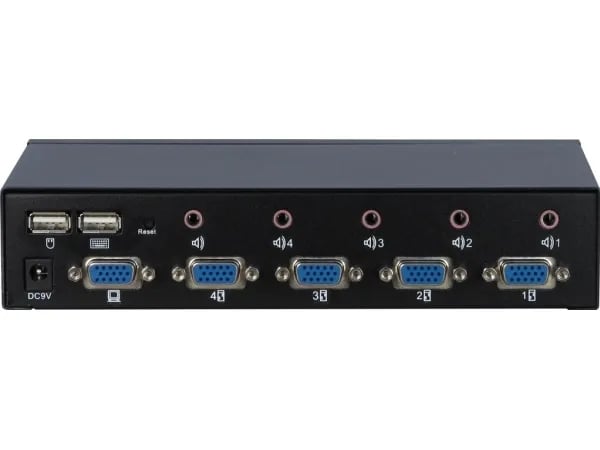 Argus KVM-AS-41UA - Omkopplare för tangentbord/video/mus/ljud - 4 x KVM/ljud - skrivbordsmodell